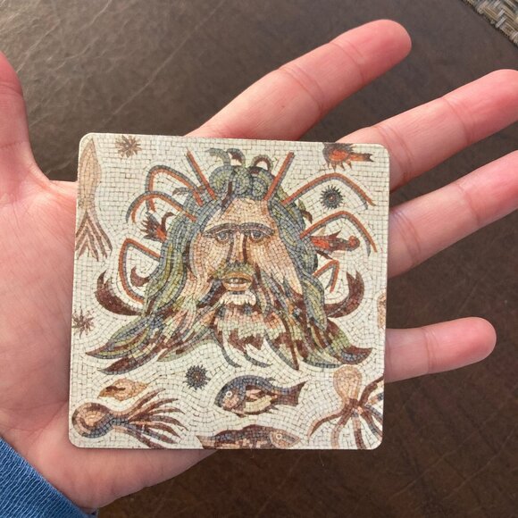 NWT "Tunisian Mosaic of Oceanus, Neptune or Pontus" Artisan Magnet - Picture 3 of 4